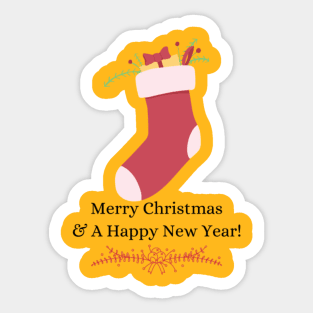 Merry Christmas and Happy New Year Sticker